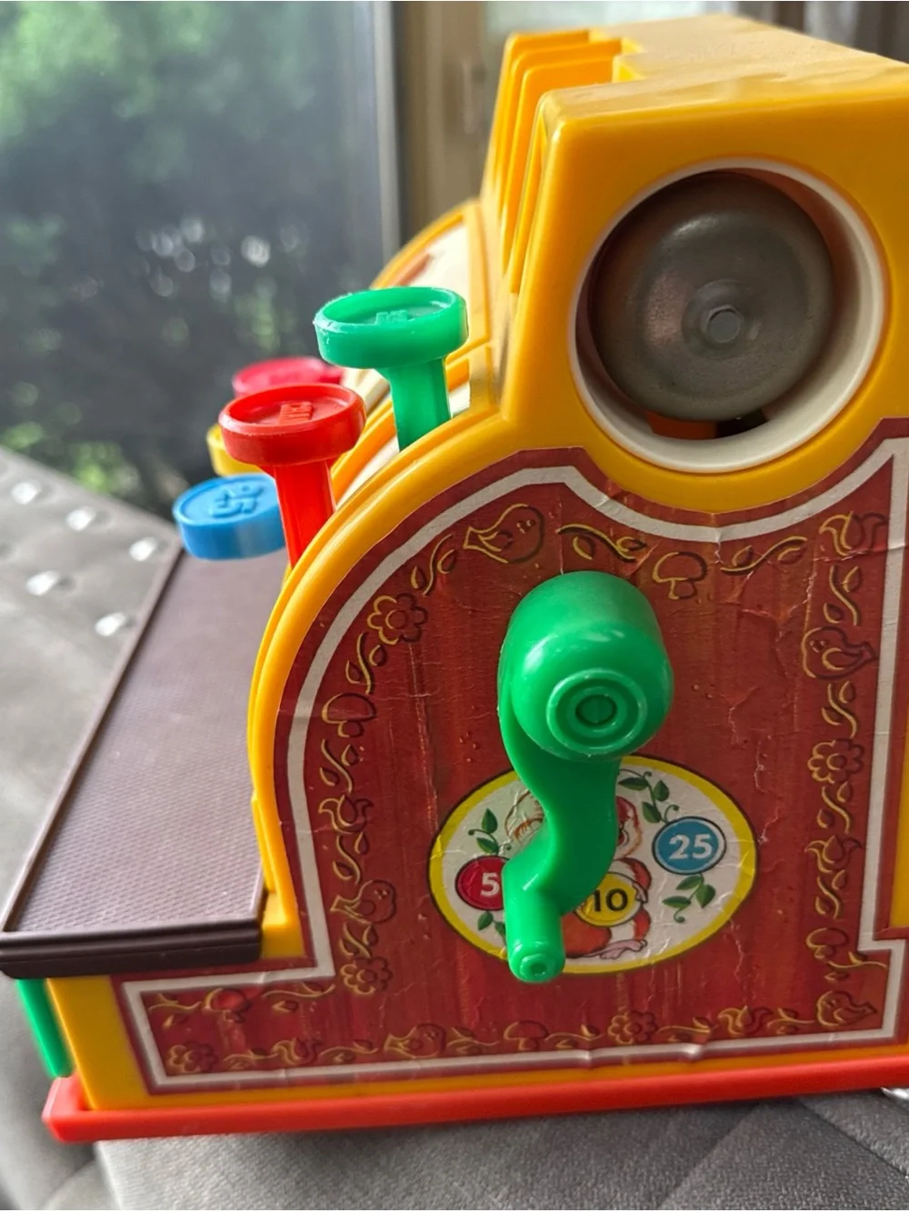 Fisher-Price Yellow Kids Cash Register Toy with Colorful Coins